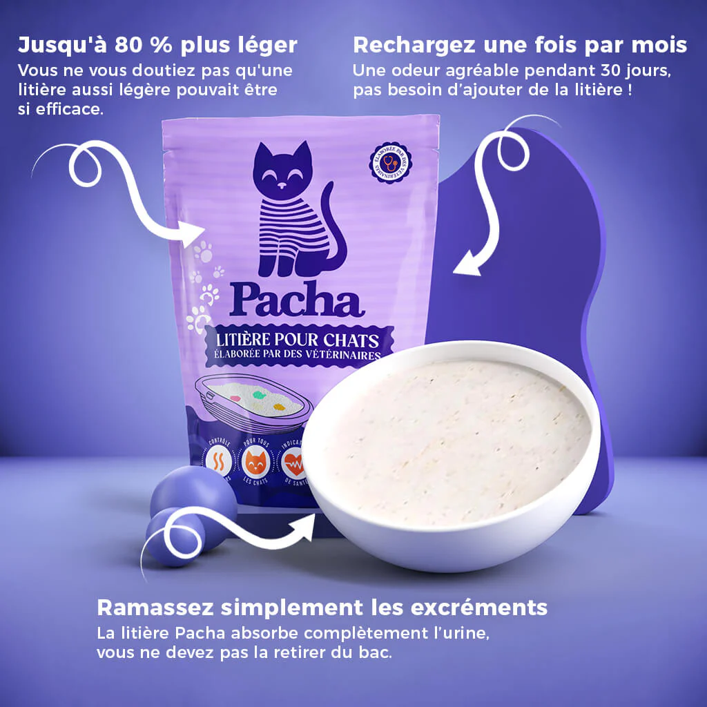 Litière en silice pour chat